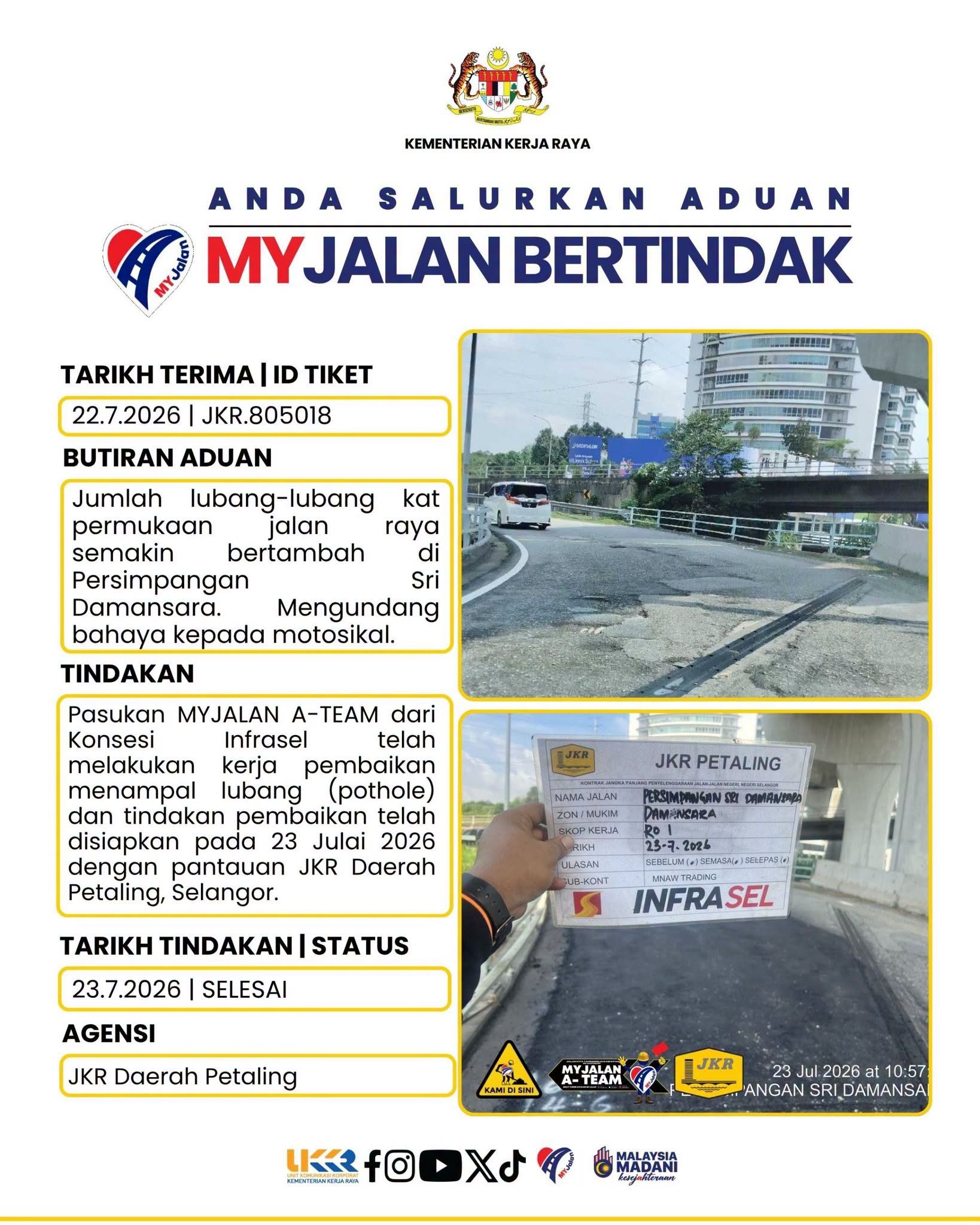 23 Julai 2026 - JKR Daerah Petaling